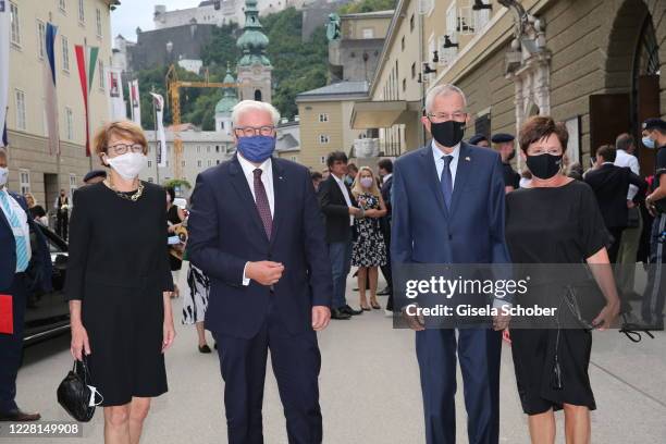 Ferderal President of Germany, Frank-Walter Steinmeier and his wife Elke Buedenbender and Federal President of Austria, Alexander Van der Bellen and...