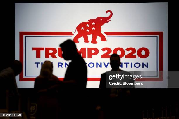 "Trump 2020" signage is displayed during the Republican National Convention in Charlotte, North Carolina, U.S., on Monday, Aug. 24, 2020. Most of the...