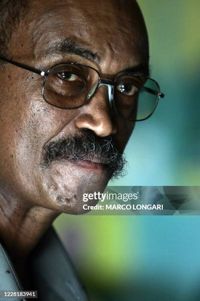 President of Tanzania's semi-autonomous island of Zanzibar, Amani Abeid Karume is pictured as he addresses, 24 October 2005 supporters of his...