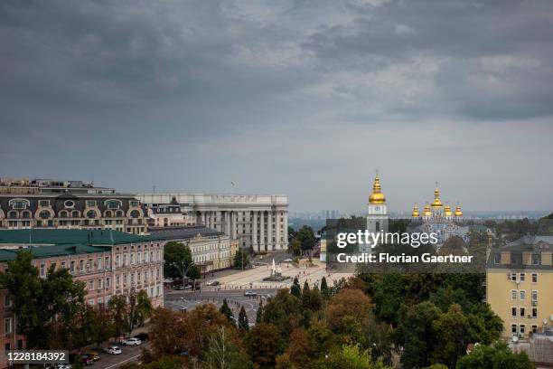 St. Michael's Golden-Domed Monastery is pictured on August 24, 2020 in Kiev, Ukraine.