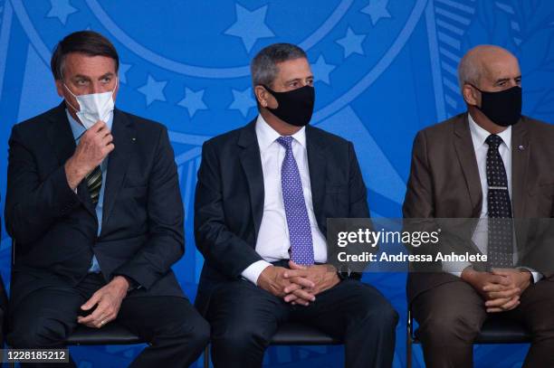 President of Brazil Jair Bolsonaro, Brazilian Chief of Staff General Walter Souza Braga Netto and Head of the Secretariat of Government of the...