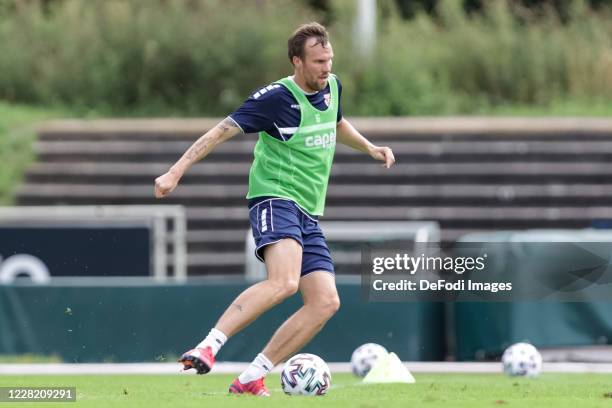 Kevin Großkreutz of KFC Uerdingen controls the ball during the Training Session of KFC Uerdingen 05 on August 20, 2020 in Krefeld, Germany.