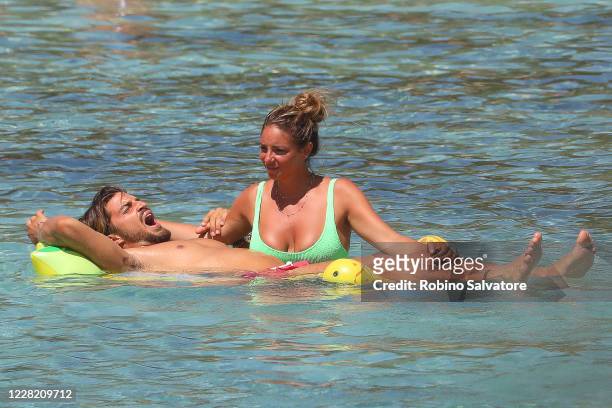 August 17, 2020: Mariano Di Vaio is seen with wife Eleonora Brunacci on August 17, 2020 in Sassari, Italy.