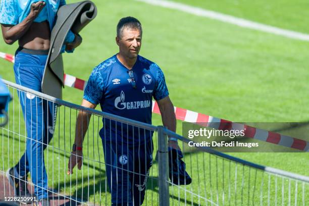 Atheltic coach Werner Leuthard of FC Schalke 04 looks on during the FC Schalke 04 Training Camp on August 25, 2020 in Laengenfeld, Austria.