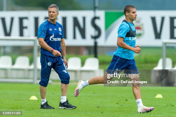 Athletic coach Werner Leuthard of FC Schalke 04 looks on during the FC Schalke 04 Training Camp on August 23, 2020 in Laengenfeld, Austria.