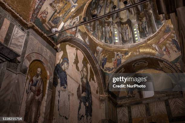 Chora Church Museum in Istanbul, Turkey seen on August 26, 2020. The city's famous museum will be reconverted to a mosque and opened to Muslim...