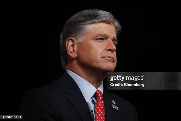 Sean Hannity, host at Fox News, broadcasts from the Republican National Convention at Fort McHenry National Monument and Historic Shrine in...