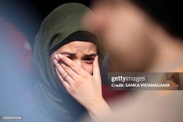 Family member of a victim cries after the High Court after the judgement and the last day of the sentencing hearing for Australian white supremacist...