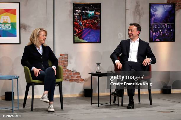 General Secretary of the Free Democratic Party Linda Teuteberg, Secretary general of Germany's conservative party Paul Ziemiak during "Debatte Royale...