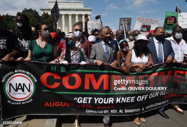 Rev. Al Sharpton , founder and president of National Action Network, Yolanda King , granddaughter of Martin Luther King Jr.,Andrea Waters King and...