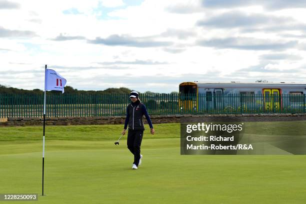 Annabel Fuller of England walks across the 11th green during the Semi-Finals on Day Five of The Women's Amateur Championship at The West Lancashire...