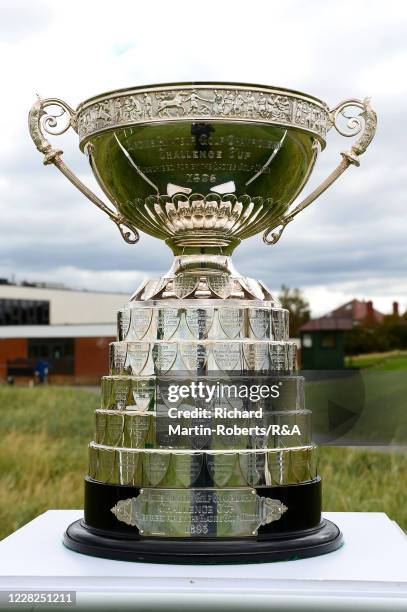 General View of the trophy on the 1st tee prior to the Final on Day Five of The Women's Amateur Championship at The West Lancashire Golf Club on...
