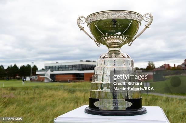 General View of the trophy on the 1st tee prior to the Final on Day Five of The Women's Amateur Championship at The West Lancashire Golf Club on...