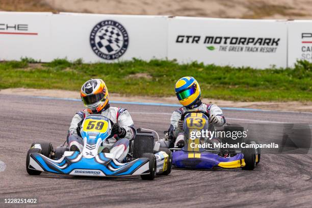 Prince Carl Philip of Sweden racing his Go-Kart during the Prince Carl Philip Racing Trophy at GTR Motorpark on August 29, 2020 in Eskilstuna, Sweden.