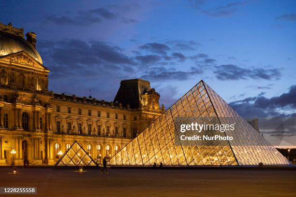 Exterior view of the Louvre Museum is the national museum of France art prior to impressionism, both fine arts and archeology and decorative arts. It...