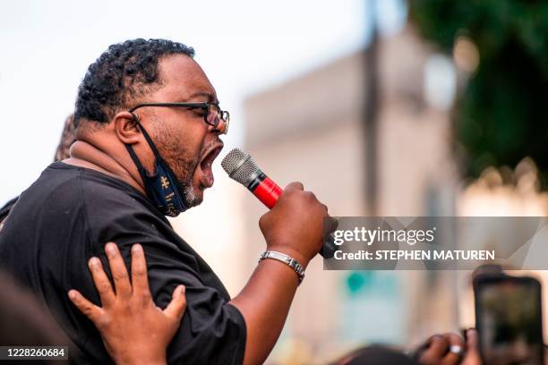 Jacob Blake Sr. Speaks about his son Jacob Blake during a rally against racism and police brutality outside the Kenosha County Courthouse in Kenosha,...