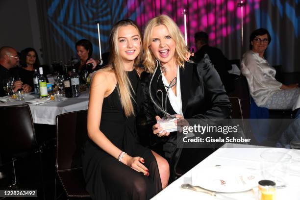 Veronica Ferres and her daughter Lilly Krug with award during the festival night and award ceremony of the 8th Kitzbuehel Film Festival at K3...
