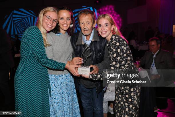 Janina Vilsmaier, Laura Roll, Gernot Roll and Josefina Vilsmaier with Joseph Vilmaier award, during the festival night and award ceremony of the 8th...