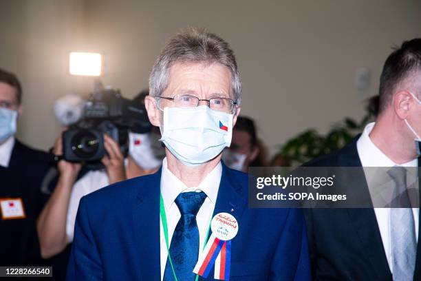 Czech Senate President Milos Vystrcil arrives at Taoyuan International Airport in Taipei. The president of the Czech Senate arrived in Taiwan on a...