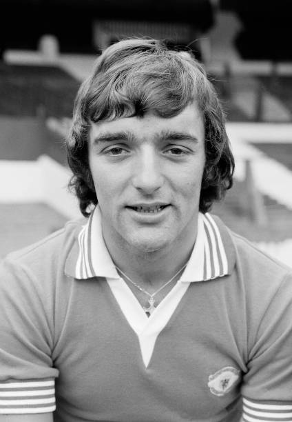 Lou Macari of Manchester United at Old Trafford in Manchester, England, circa July 1975.