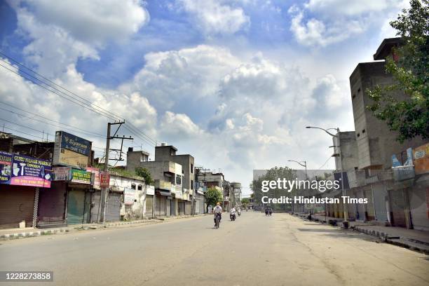 View of the Ram Bagh market area during weekend lockdown against the spread of coronavirus, on August 30, 2020 in Amritsar, India.