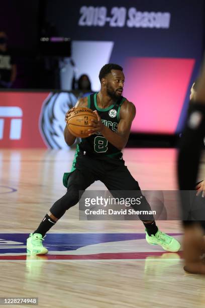 Kemba Walker of the Boston Celtics handles the ball against the Toronto Raptors during Game One of the Eastern Conference Semifinals of the NBA...