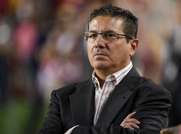 Redskins owner Daniel Snyder on the sideline before a Monday Night Football game against the Chicago Bears at FedEx Field.