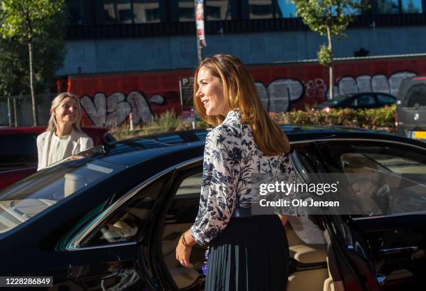 Crown Princess Mary of Denmark seen at departure after her participation in her capacity as President for the Danish World Wildlife Foundation during...