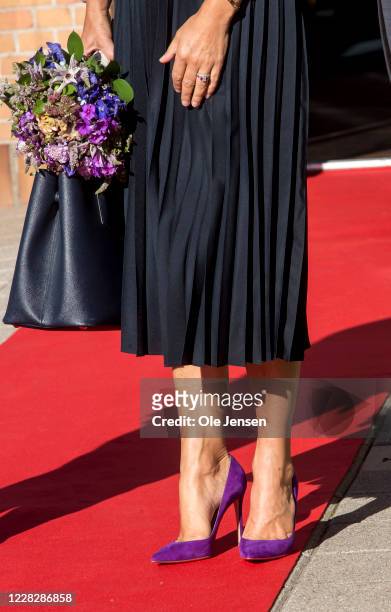 Crown Princess Mary of Denmark seen at arrival to her participation in her capacity as President for the Danish World Wildlife Foundation during the...