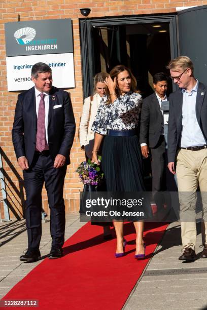 Crown Princess Mary of Denmark, together with David Brigs , CEO at VELUX, and Bo Øksnebjerg , Secretary General at WWF, seen during her participation...