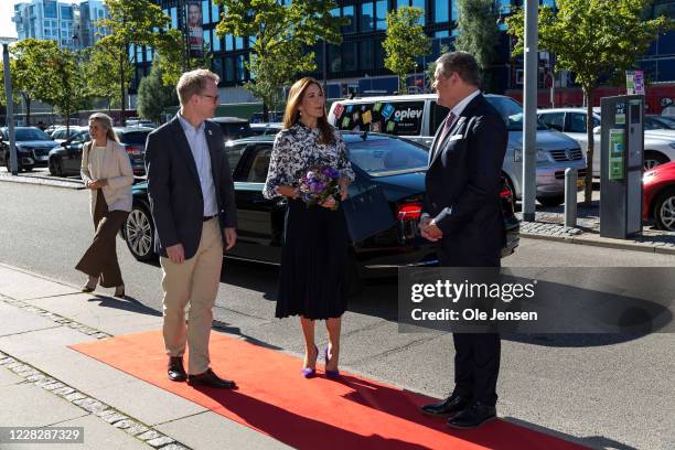 Crown Princess Mary of Denmark, together with David Brigs , CEO at VELUX, and Bo Øksnebjerg , Secretary General at WWF, seen at during her...