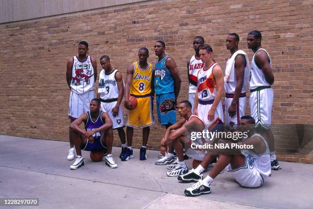 Behind the scenes look at the portrait shoot during the 1996 NBA Rookie Photo Shoot on September 20, 1996 in Orlando, Florida. NOTE TO USER: User...