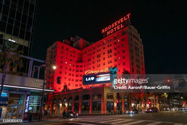 General view of the Hollywood Roosevelt hotel on September 01, 2020 in Los Angeles, California.