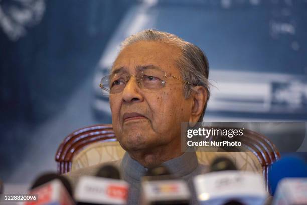 Former Prime Minister Mahathir Mohamad during a press conference in Putrajaya, Malaysia, 03 September 2020. Mahathir who 95 year-old politician...