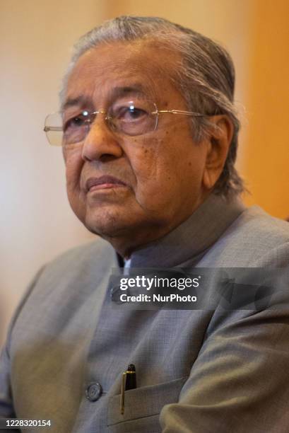 Former Prime Minister Mahathir Mohamad during a press conference in Putrajaya, Malaysia, 03 September 2020. Mahathir who 95 year-old politician...