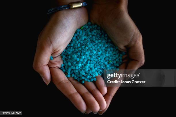 Pellets of cassava starch, which Bali-based Avani Eco uses to make biodegradable packaging. Bali has long grappled with plastic pollution both on...