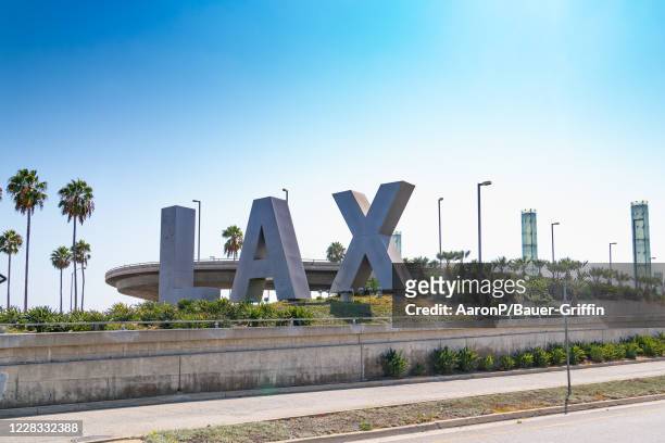 General views of the LAX sign at Los Angeles International Airport on September 03, 2020 in Los Angeles, California.
