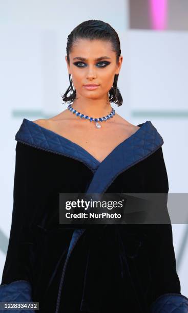 Taylor Hill walks the red carpet ahead of the movie &quot;Amants&quot; at the 77th Venice Film Festival at on September 03, 2020 in Venice, Italy.