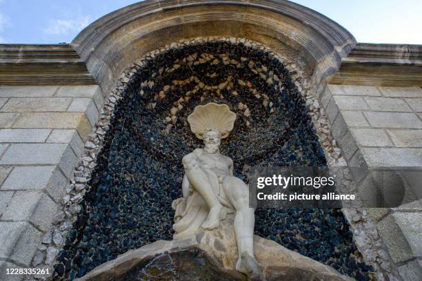 August 2020, Saxony-Anhalt, Blankenburg: The Neptune Grotto at the upper end of the Terrace Garden of Blankenburg Palace. Since the 17th century...