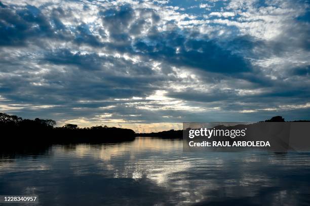 View of the Guayabero river in Guaviare department, Colombia on September 2, 2020.