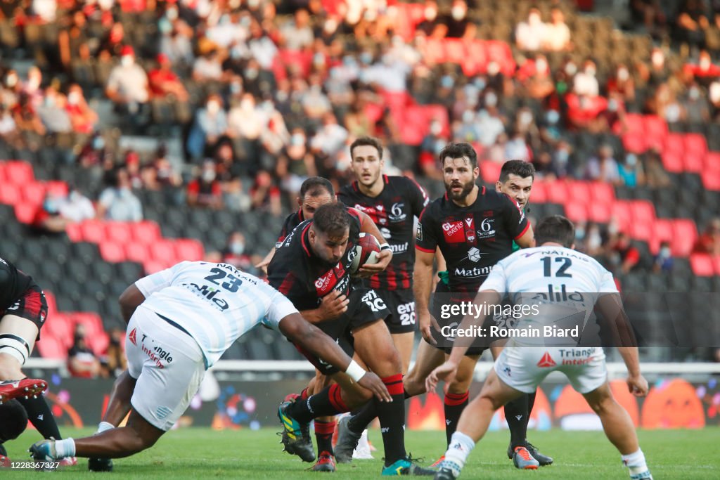 Lyon Rugby Ground Hamza KAABECHE of Lyon and Georges Henri COLOMBE of Racing 92 and ...