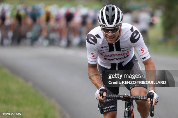 Team Sunweb rider Ireland's Nicolas Roche tries to leave the pack during the 9th stage of the 107th edition of the Tour de France cycling race, 154...