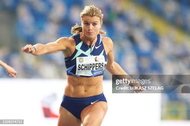 Netherlands' Dafne Schippers wins the 100m race during the IAAF World Athletics Continental Gold meeting at Kamila Skolimowska Memorial in Chorzow,...