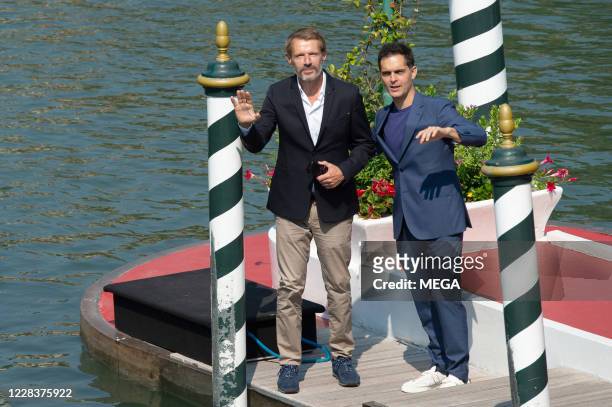 Lambert Wilson and Pedro Alonso on September 6, 2020 in Venice, Italy.