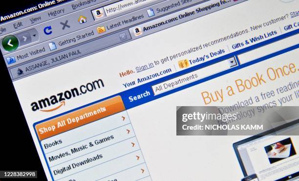 View of the Amazon homepage taken in Washington on December 3, 2010. WikiLeaks, battling to remain online after sparking an international furor with...