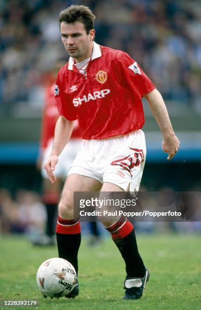 Brian McClair of Manchester United in action during the FA Premier League match between Coventry City and Manchester United at Highfield Road on...
