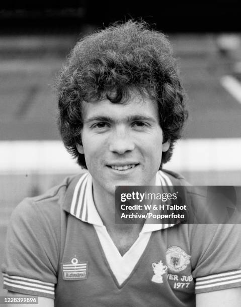 Chris McGrath of Manchester United at Old Trafford in Manchester, England, circa July 1977.