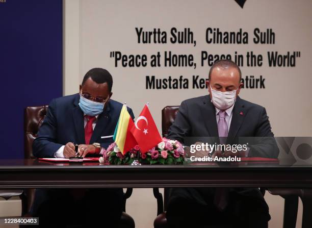 Turkish Foreign Minister, Mevlut Cavusoglu and Minister of Foreign Affairs, Cooperation and Congolese Abroad of the Republic of Congo Jean-Claude...