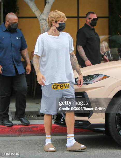 Justin Bieber is seen on September 08, 2020 in Los Angeles, California.