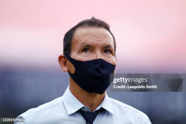Jose Guadalupe Cruz coach of Necaxa looks on after the 9th round match between Atletico San Luis and Necaxa as part of the Torneo Guard1anes 2020...